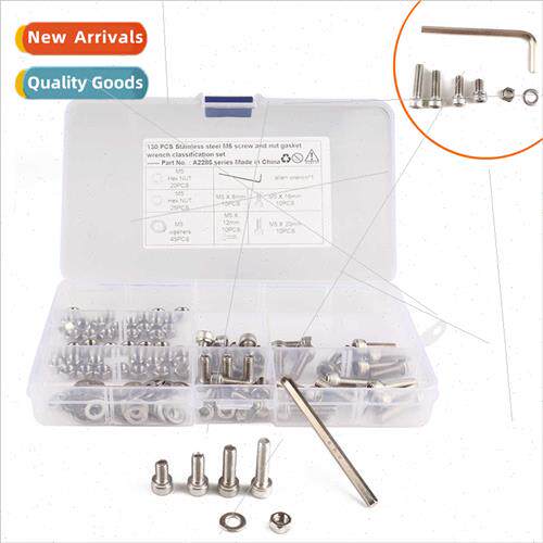 -130pcs boxed 304 screws M5 hexagon socket cheese head screw