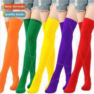 Christmas stockings red knee high socks women green yellow s