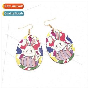 wooden rabb vacation new pri wild cute simple Korea earrings