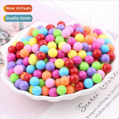 6mm8mm acrylic round beads whout holes solid candy color pla