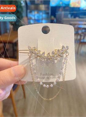 Korean imation zirconia tassel hairpin bangs clip girl side