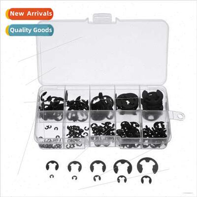 200PCS Black Manganese Steel e-type Circlips 1.5-10mm Boxed
