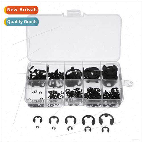 200PCS Black Manganese Steel e-type Circlips 1.5-10mm Boxed