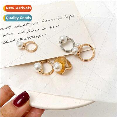 2021 new Korean  sweet pearl scarf buckle ring buckle small