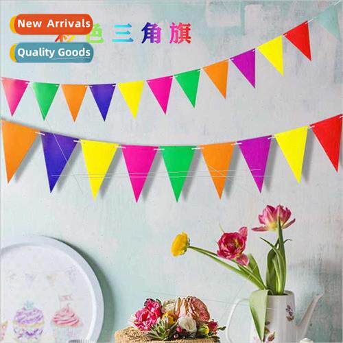 Colorful Decoration Triangle Flag Holiday Birthday Wedding P