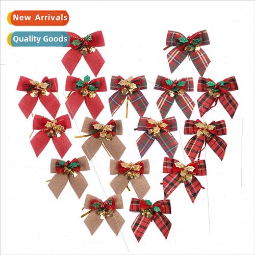 Christmas bows wh bells Christmas e pendant gift box decorat