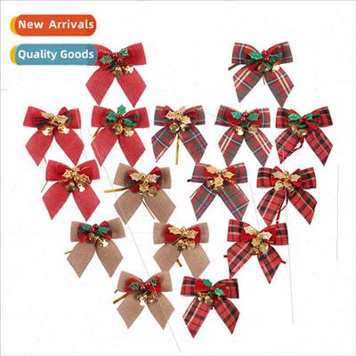 Christmas bows wh bells Christmas e pendant gift box decorat