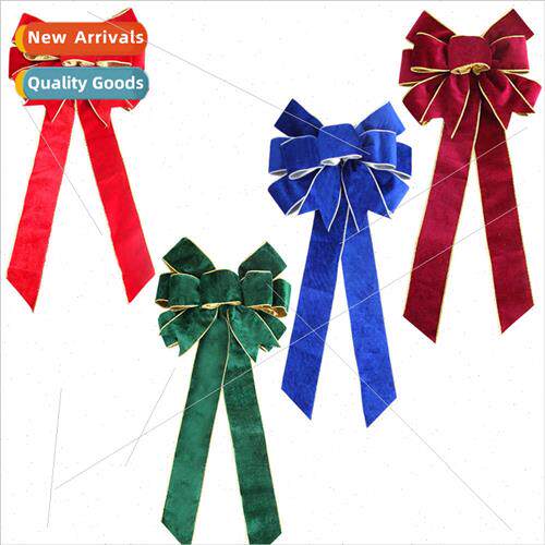 New 60CM Red Bow Christmas Tree Decoration Hanging Wire Edge