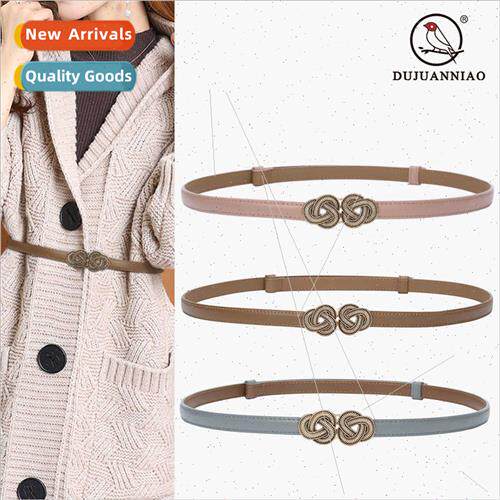 Ladies adjustable buckle leather women dress waist sweater c