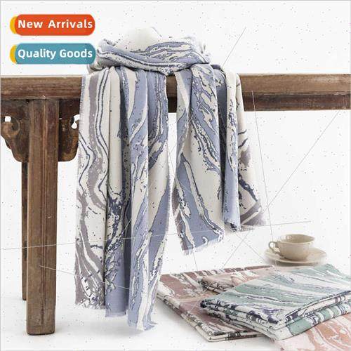 Fresh sweet vertical marble scarf 2023 listed in fall winter