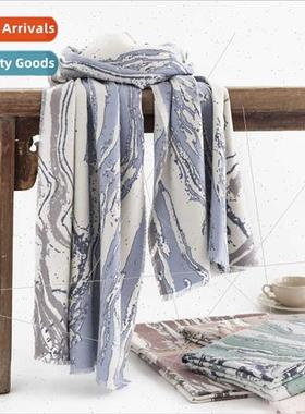 Fresh sweet vertical marble scarf 2023 listed in fall winter