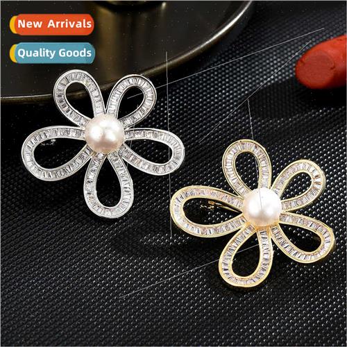 Korea elegant luxury flowers zirconia brooch female corsage