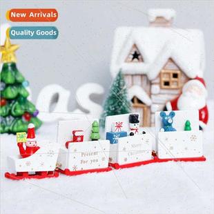old wooden man train decoratio Christmas desktop decorations