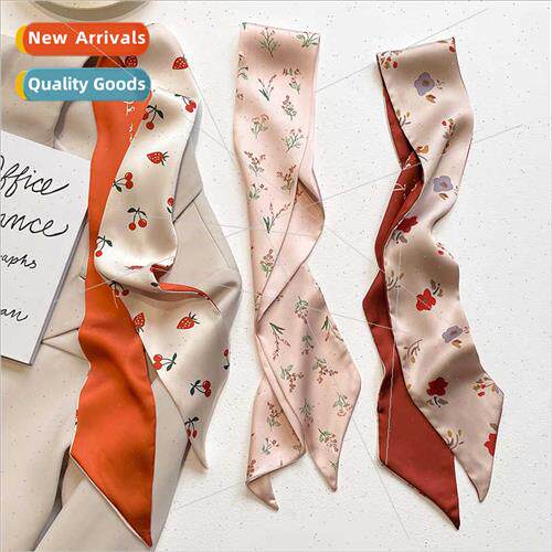 2022 French atmosphere sense red fashion small silk scarf wo