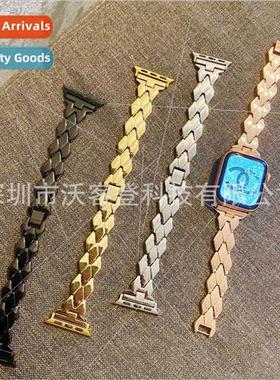 适用Apple metal stainless steel watch bapple watch8/7/SE/654