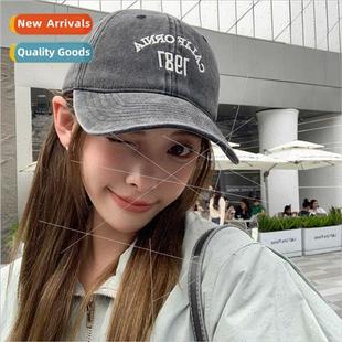 female Korean letters Spring cowboy Hat washed baseb Autumn