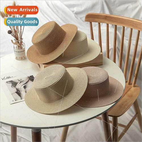 Men women flat top sunshade straw hat diy handmade sunscreen