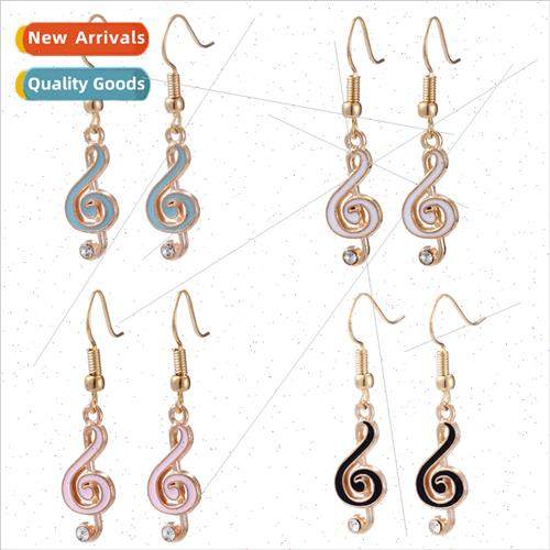 Popular drilling musical notes temperament earrings students