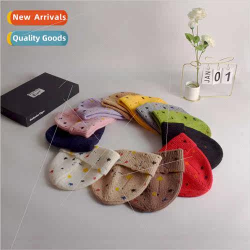 Autumn winter new graffi printing knted cap Korean broken ho