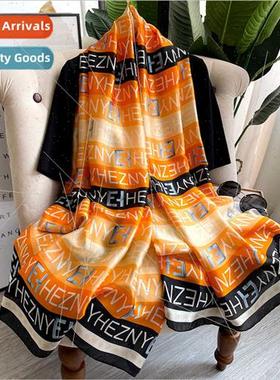 2022 Spring Autumn new fashion Yangqi silk scarf female dual