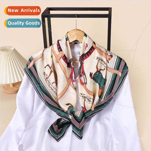 2022 summer new 90CM imation silk satin large square scarf t