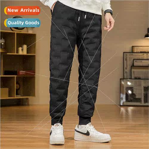 2022 winter new down pants men external thickened warm windp