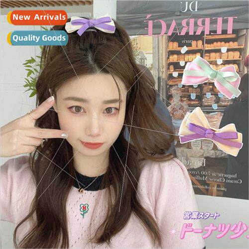 French sweetheart girl double bow hair clips princess head K