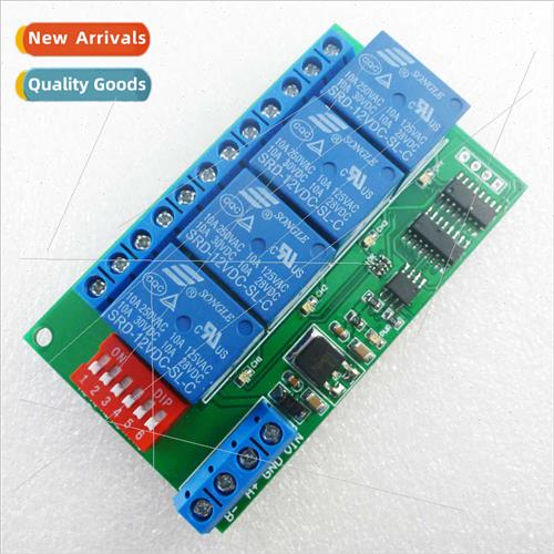 12V 4-Channel RS485 Bus Multi-Function Delay Relay MODBUS AT