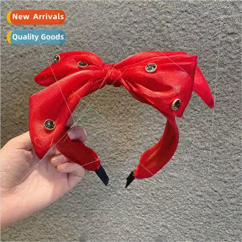 Hair bands female wide edge bow compression headband Korea s