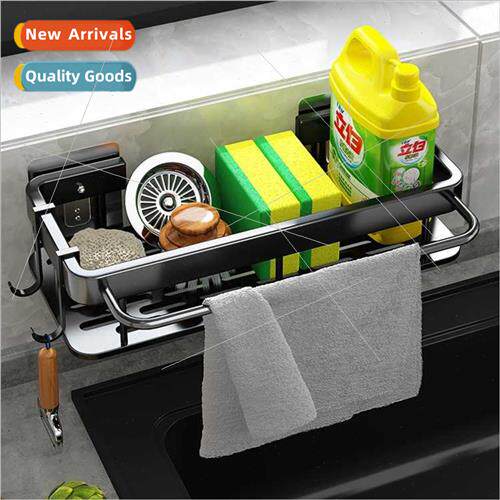 Rag rack kchen organizer shelf sink sponge draining hanging