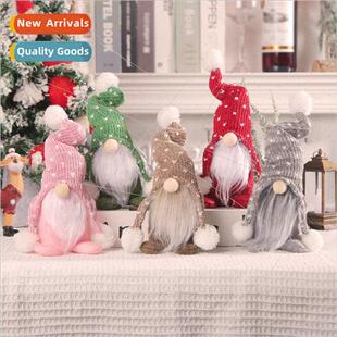 Christmas Rudolph Faceless Doll Forest Man Kn Hat Hairball G