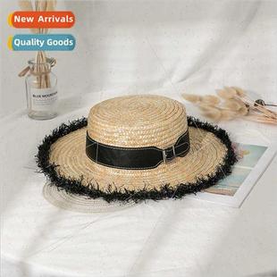 large brim fur Korean side grass ladies raffia Summer straw