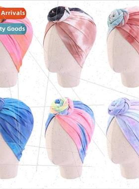 Children Tie-Dye HeadbHat Baby Swirl Plate Flower Hat Donut