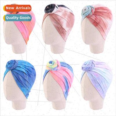 Children Tie-Dye HeadbHat Baby Swirl Plate Flower Hat Donut