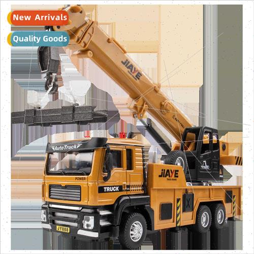 Alloy engineering car model crane excavator sound light back