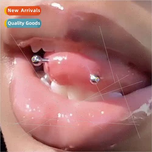 Stainless steel tongue stud tongue ring cross tongue stud ey