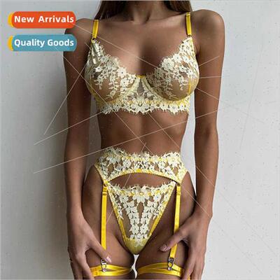 2022 New Women Fashion Eyelash Lace Lace Through Sexy Garter