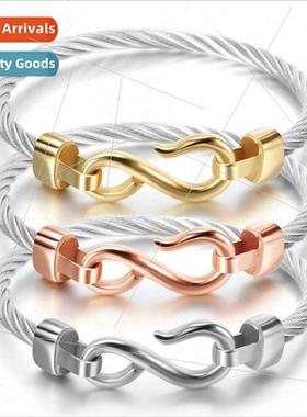 Europe ins simple bracelet tanium steel fishhook shaped 8 ta