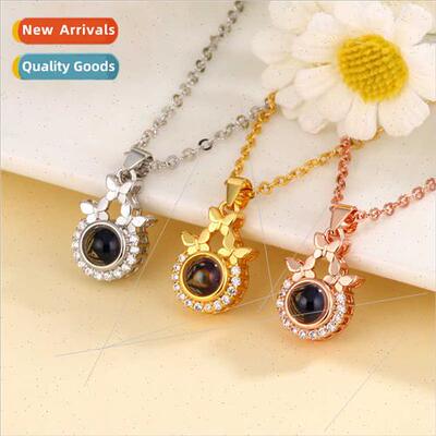 Europe I Love You Projection Necklace Women Fashion mple But