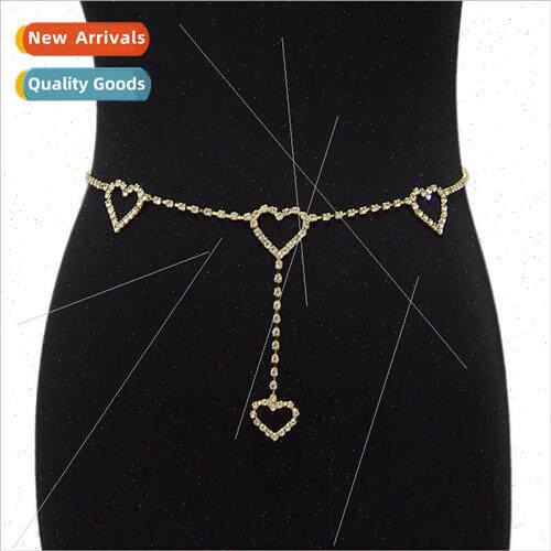 Summer new women belt casual rhinestone inlaid decorative lo