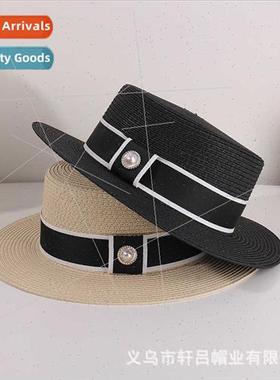 Spring Summer celebry flat top bowler hat England retro lera