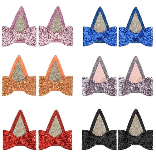 Europe sequins bow hair clips cute princess hairpin gold oni