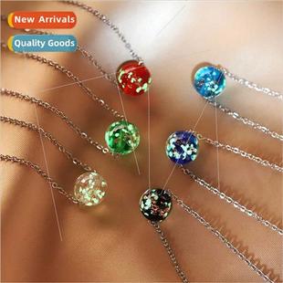 color glaze chain new neckl beaded six beads Europe luminous
