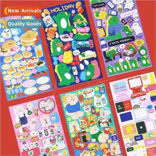 cute peanut bears dinosaur scene stickers scenery decoration