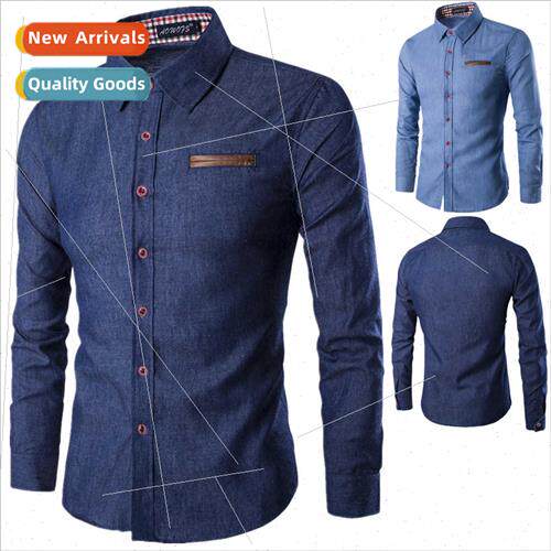 Annual  spring fall men pockets quilted leather cotton long-