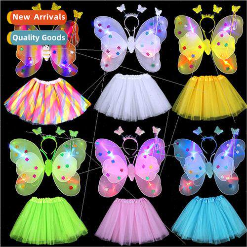 Kids star wings hair bands set three girls saree headbponcho