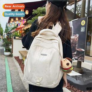 Large capacy simple schoolbag female niche color collision s