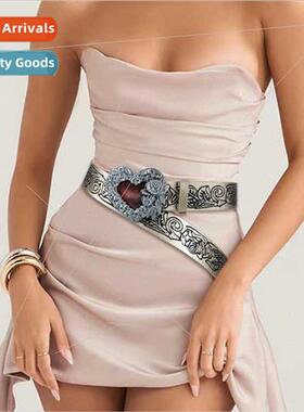 Punk love heart belt vintage embossed y2k Spice Girls Hundre