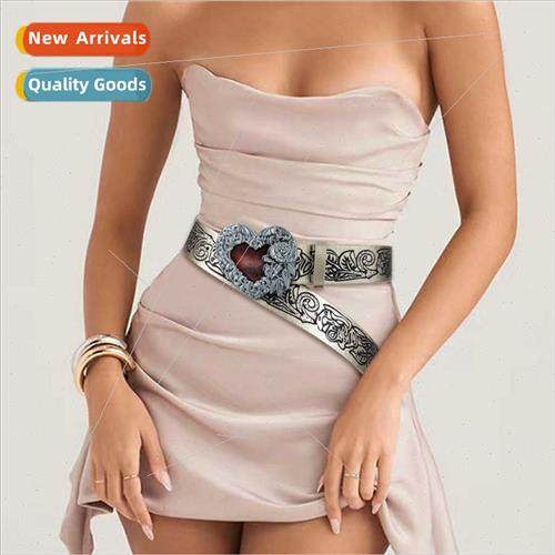 Punk love heart belt vintage embossed y2k Spice Girls Hundre