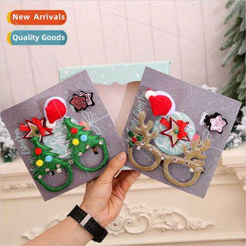 New Christmas Decorations Hair Cards Hair Clips Eyeglasses C